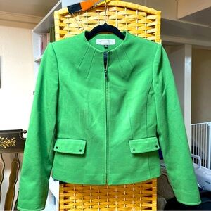 EUC Tahari Green Fitted Blazer Jacket Size 4P